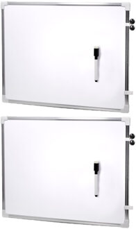 CONCORDE Whiteboard - 2x stuks - magnetisch - 70 x 50 cm - met marker met wisser - memobord
