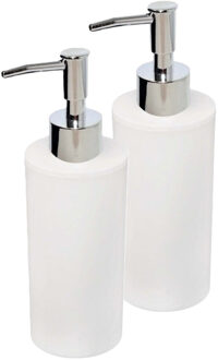 CONCORDE Zeeppompje - 2x - kunststof - wit - D8 x 20 cm - zeepdispenser