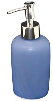 CONCORDE Zeeppompje/dispenser keramiek blauw/zilver 7 x 17 cm