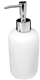 CONCORDE Zeeppompje/dispenser keramiek ivoor wit/zilver 7 x 17 cm