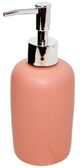 CONCORDE Zeeppompje/dispenser keramiek zalmroze/zilver 7 x 17 cm
