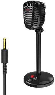 Condensator Microfoon Computer Usb-poort Studio Microfoon Voor Pc Geluidskaart Professionele Karaoke Microfoons Live Opname 3.5mm zwart