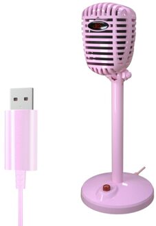 Condensator Microfoon Computer Usb-poort Studio Microfoon Voor Pc Geluidskaart Professionele Karaoke Microfoons Live Opname usb roze