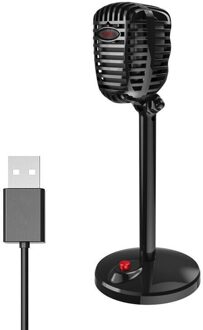 Condensator Microfoon Computer Usb-poort Studio Microfoon Voor Pc Geluidskaart Professionele Karaoke Microfoons Live Opname usb zwart