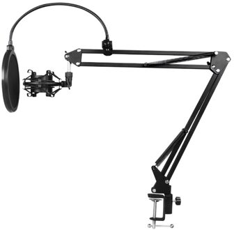 Condensator Microfoon Mic Suspension Arm Stand En Tafel Montage Klem Kit Live-uitzending Beugel Voor Omroep Kamer