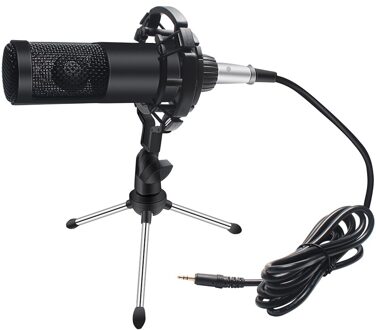 Condensator Microfoon Voor Pc Computer Professionele Microfoon Met Standaard Xlr Mic Opname Chating Studio Microfone zwart