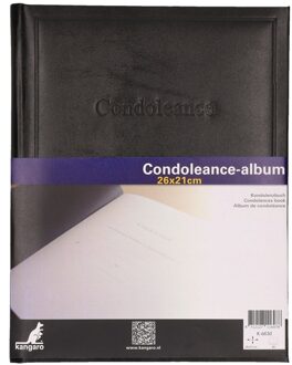 Condoleance album - zwart - 26 x 21 cm - condoleanceboek - rouwboek
