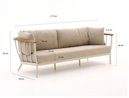Condor lounge tuinbank 3-zits 217cm - Laagste prijsgarantie! Wit