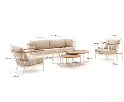 Condor stoel-bank loungeset 6-delig 5-zits - Laagste prijsgarantie! Grijs