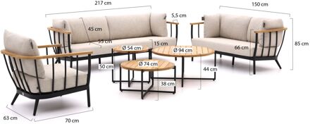 Condor stoel-bank loungeset 6-delig 6-zits - Laagste prijsgarantie! Taupe