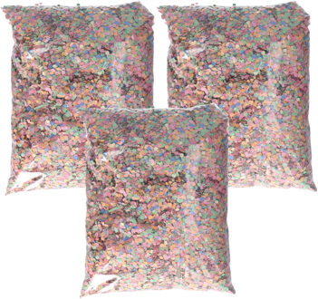 Confetti - 3x - multi color - papier - 1000 gram - feestversiering - carnaval