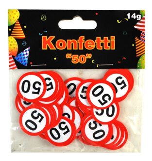 Confetti 50 jaar met verkeersborden -1x zakje van 14 gram - themafeest 50 jaar - feestversiering