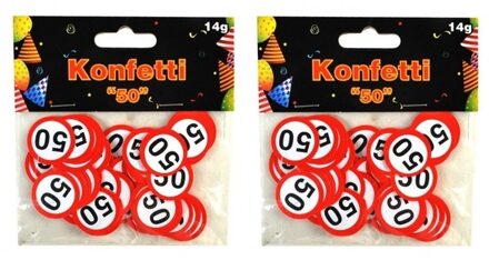 Confetti 50 jaar met verkeersborden -2x zakje van 14 gram - themafeest 50 jaar - feestversiering Multi