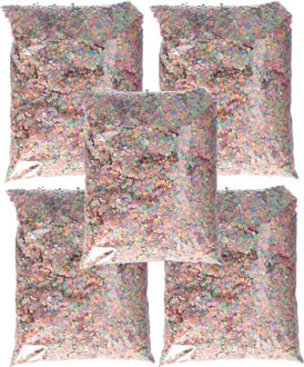 Confetti - 5x - multi color - papier - 1000 gram - feestversiering - carnaval