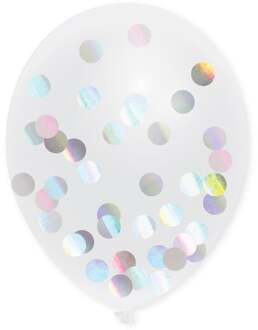 Confetti Ballonnen Wit 5 Stuks 30 Cm