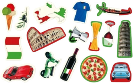 Confetti Italie thema tafel versiering - 48x stuks - Italiaanse feestartikelen