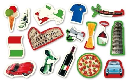 Confetti Italie thema tafel versiering - 96x stuks - Italiaanse feestartikelen