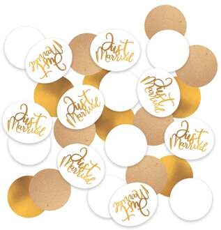 Confetti Just Married Wit - Transparant, Goud - Brons