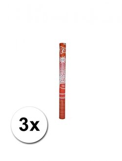 Confetti kanon - 3x - rood - 60 cm - shooter - confettikanonnen
