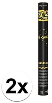 Confetti kanon in metallic goud - 2x - 60 cm - Confetti shooter