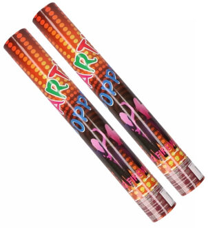 Confetti kanon/shooter - 2x - multi kleuren - papier snippers - 40 cm
