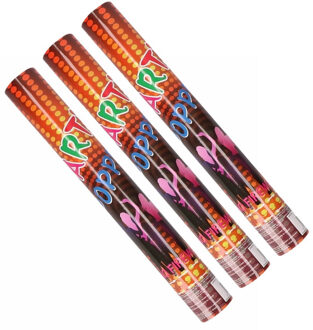 Confetti kanon/shooter - 3x - multi kleuren - papier snippers - 40 cm