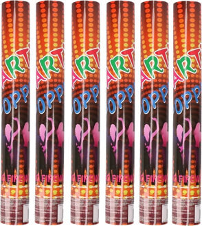Confetti kanon/shooter - 6x - multi kleuren - papier snippers - 40 cm