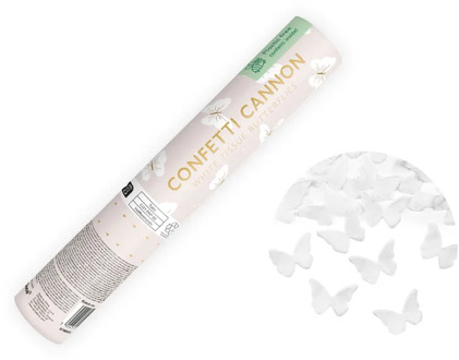 Confetti Kanon Vlinders Wit (20cm) Wit - Transparant