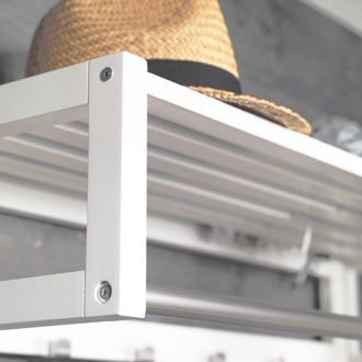 Confetti kapstok met hoedenplank wit - 80 cm