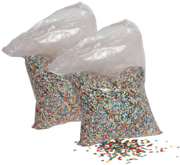 Confetti multikleuren ca. 20 kg - Gerecycled papier - 4 zakken a 5 kilogram feestconfetti