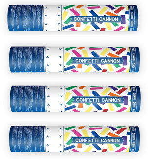 Confetti papier kanonnen - 6x - kleuren mix - 20 cm - Partyshooter - Feestartikelen
