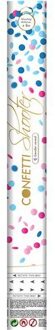 Confetti shooter gender reveal blauw