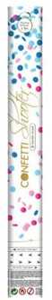 Confetti shooter gender reveal blauw