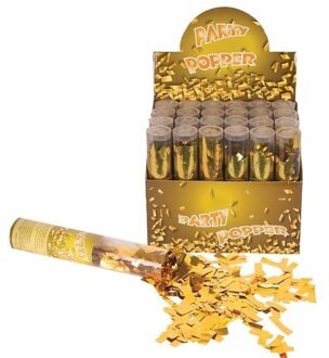 Confetti shooter kanon metallic goud 20 cm Goudkleurig