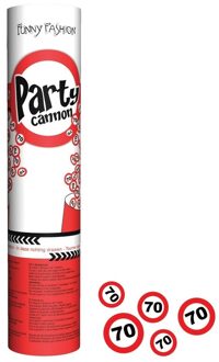 Confetti shooter/popper - Set van 2x stuks - 70 jaar - 20 cm - verjaardag feestartikelen