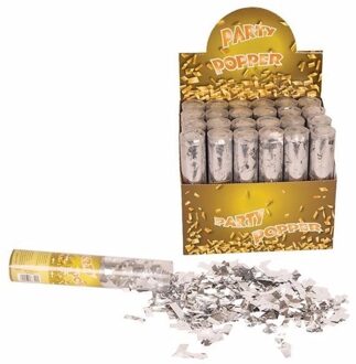 Confetti shooters zilver 20 cm