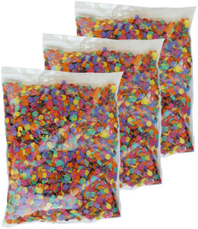 Confetti snippers van papier - 3x - multi kleuren - 200 gram zak - feestartikelen