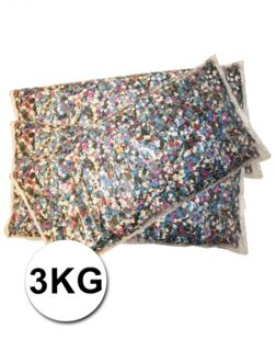 Confetti zak van 3 kilo multicolor - Confetti Multikleur