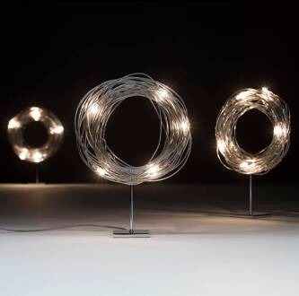 Confusione - moderne LED tafellamp aluminium grijs