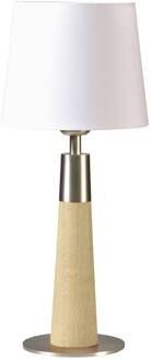 Conico tafellamp wit, eiken natuur, 44cm eiken onbehandeld, wit, nikkel geborsteld