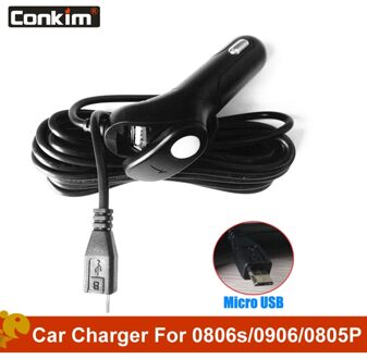 Conkim Autolader Universele Micro Usb 3M 5V 1.5A Auto-Oplader Adapter Voor Dash Cam Mini 0805P 0806S 0807 0906 Voor Gps Navigatie