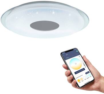 connect.z Lanciano-Z Smart Plafondlamp - Ø 45 cm - Wit/Grijs Transparant, Wit