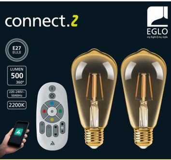 connect.z Smart Starterspakket - LED Lampen - Afstandsbediening - E27 - 2200K - Dimbaar - Zigbee
