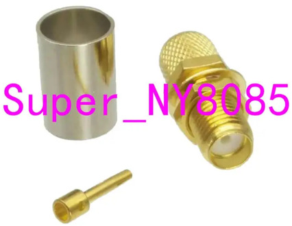 Connector SMA female jack bulkhead crimp RG5 RG6 5D-FB LMR300 cable straight RF Coaxial