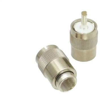 Connector UHF male Plug PL259 solder RG8 RG213 LMR400 7D-FB cable silver