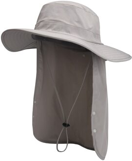 Connectyle Mens Vrouwen Upf 50 + Zon Bescherming Safari Hoed Lichtgewicht Quick Dry Verstelbare Opvouwbare Met Nek Flap Vissen Zon hoed grijs