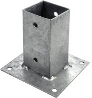 Connex Paalhouder Op Plaat 91X91X150 Vvz - HV4274