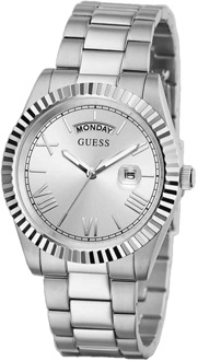 Connoisseur Roestvrij Staal Zilver Horloge Guess , Gray , Heren - ONE Size