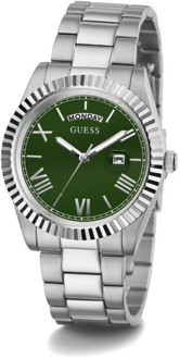 Connoisseur Roestvrij Stalen Horloge Groen Guess , Gray , Heren - ONE Size