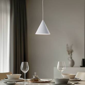 Cono hanglamp, wit, Ø 19 cm, staal, 1-lamp wit mat